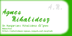 agnes mihalidesz business card